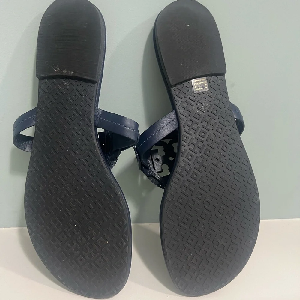 Tory Burch Navy Blue Classic Miller Sandals - Picture 2 of 2